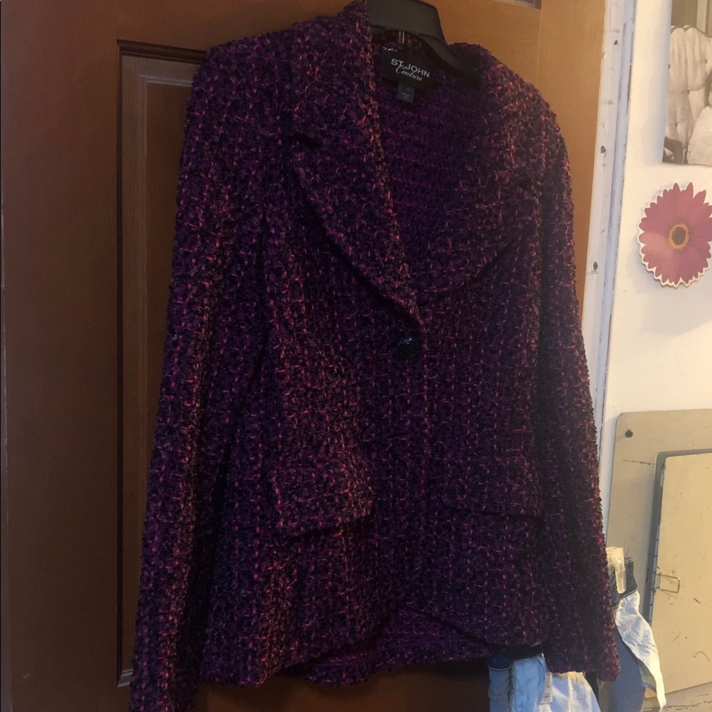 St. John Textured Purple Blazer